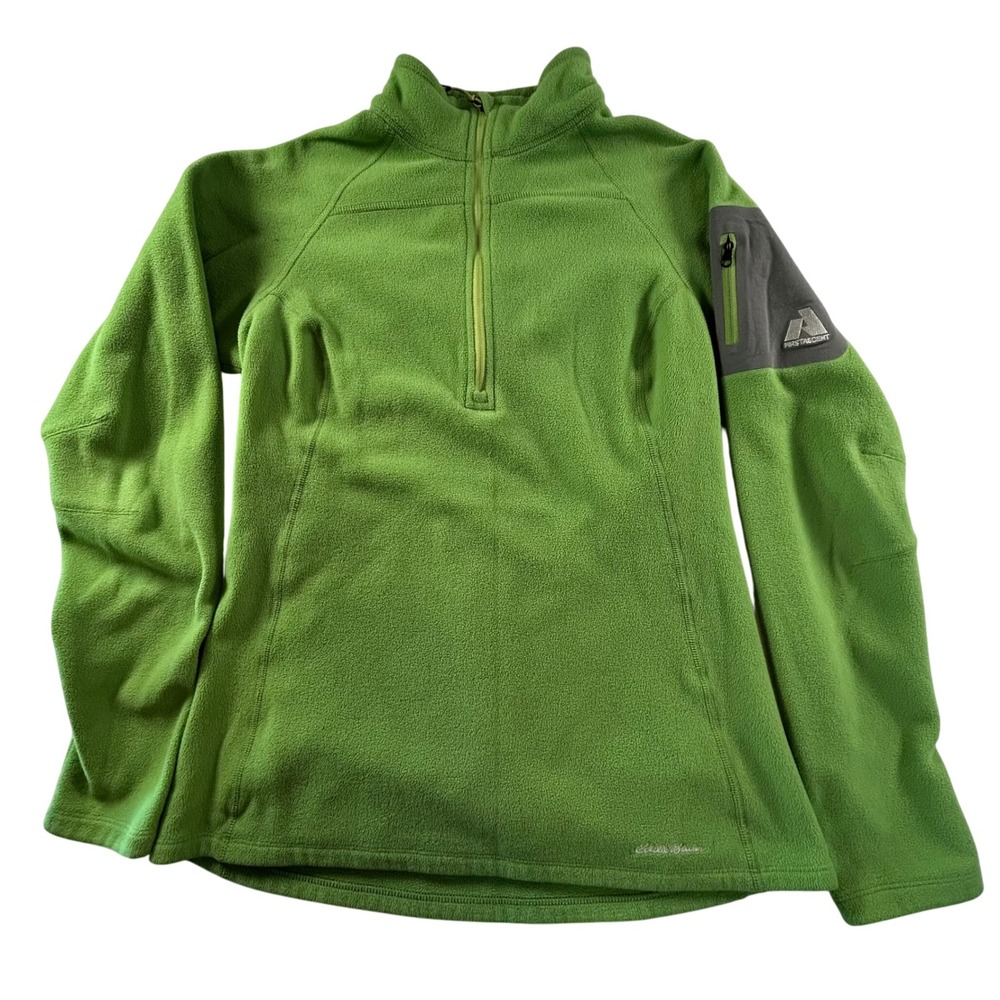 Eddie Bauer First Ascent Womens Fleece Pullover Top Green Outdoors M